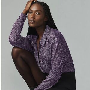 NWT Pilcro Purple Metallic Buttondown Shirt Size XL